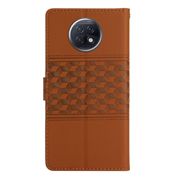 For Xiaomi Redmi Note 9 5G / Note 9T Diamond Embossed Skin Feel Leather Phone Case with Lanyard