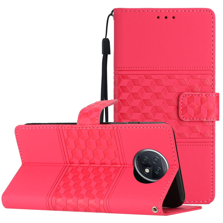 For Xiaomi Redmi Note 9 5G / Note 9T Diamond Embossed Skin Feel Leather Phone Case with Lanyard