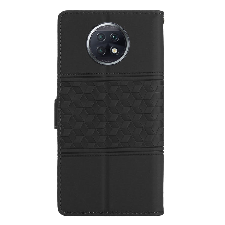 For Xiaomi Redmi Note 9 5G / Note 9T Diamond Embossed Skin Feel Leather Phone Case with Lanyard