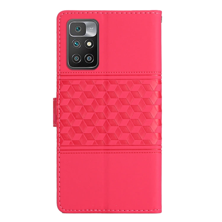For Xiaomi Redmi 10 2022 Diamond Embossed Skin Feel Leather Phone Case with Lanyard