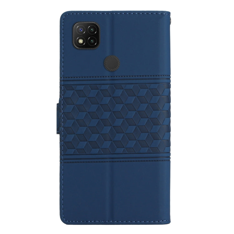 For Xiaomi Redmi 10A Diamond Embossed Skin Feel Leather Phone Case with Lanyard