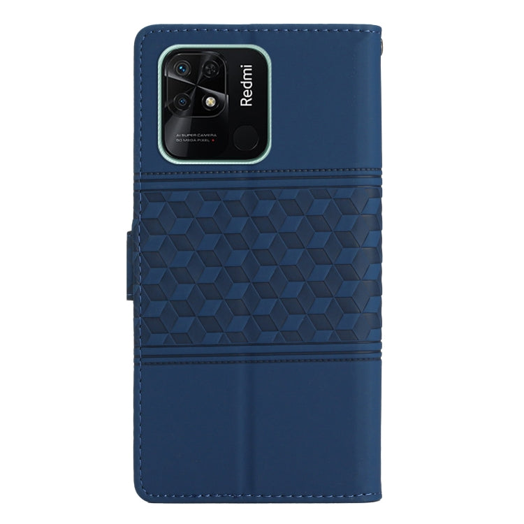 For Xiaomi Redmi 10C Diamond Embossed Skin Feel Leather Phone Case with Lanyard