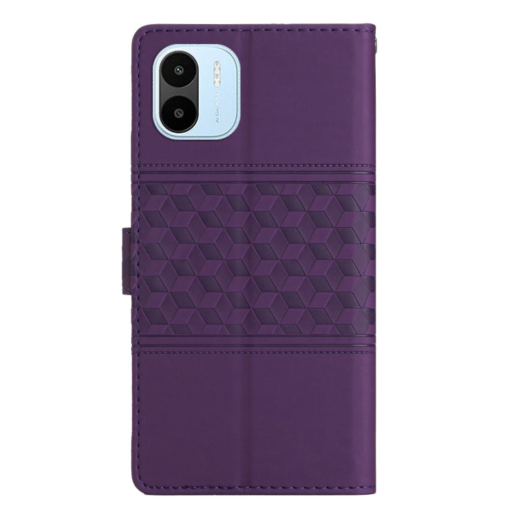 For Xiaomi Redmi A1 Diamond Embossed Skin Feel Leather Phone Case with Lanyard