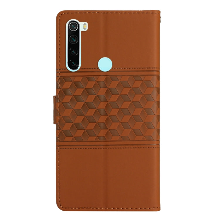 For Xiaomi Redmi Note 8T Diamond Embossed Skin Feel Leather Phone Case with Lanyard