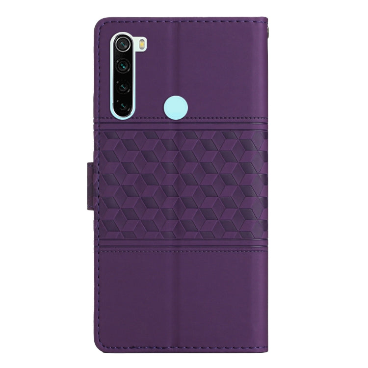 For Xiaomi Redmi Note 8T Diamond Embossed Skin Feel Leather Phone Case with Lanyard