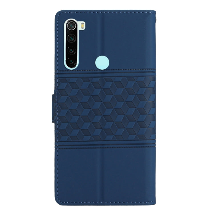 For Xiaomi Redmi Note 8T Diamond Embossed Skin Feel Leather Phone Case with Lanyard