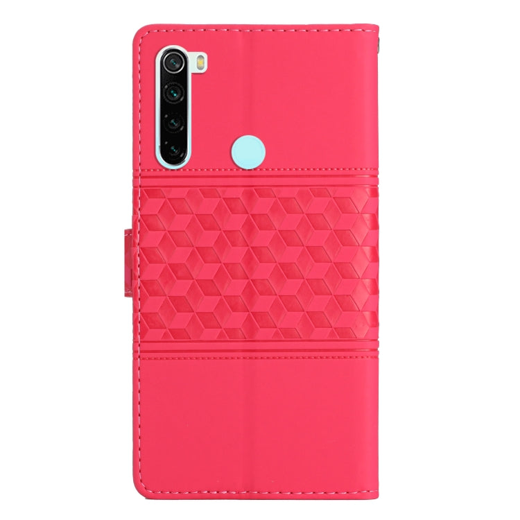 For Xiaomi Redmi Note 8T Diamond Embossed Skin Feel Leather Phone Case with Lanyard