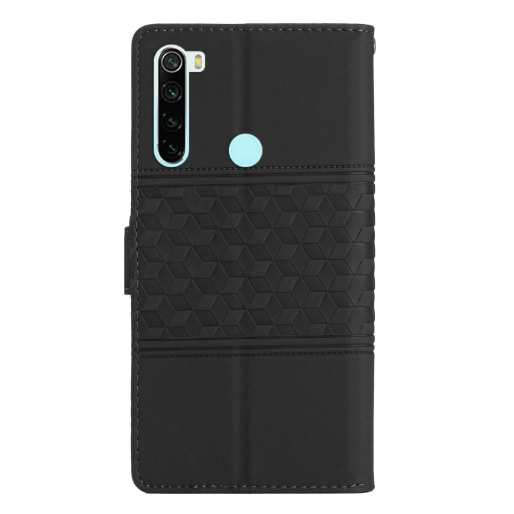 For Xiaomi Redmi Note 8T Diamond Embossed Skin Feel Leather Phone Case with Lanyard