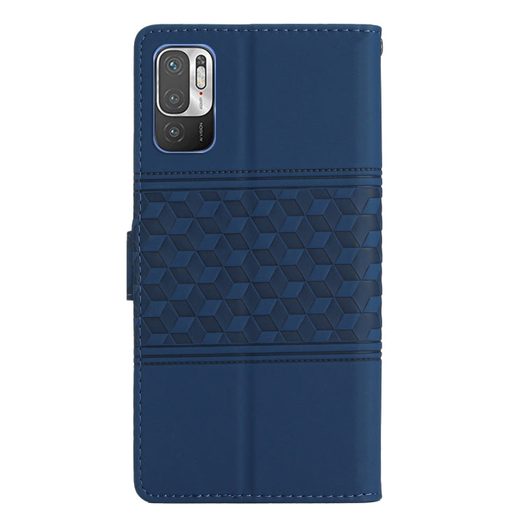 For Xiaomi Redmi Note 10 5G Diamond Embossed Skin Feel Leather Phone Case with Lanyard