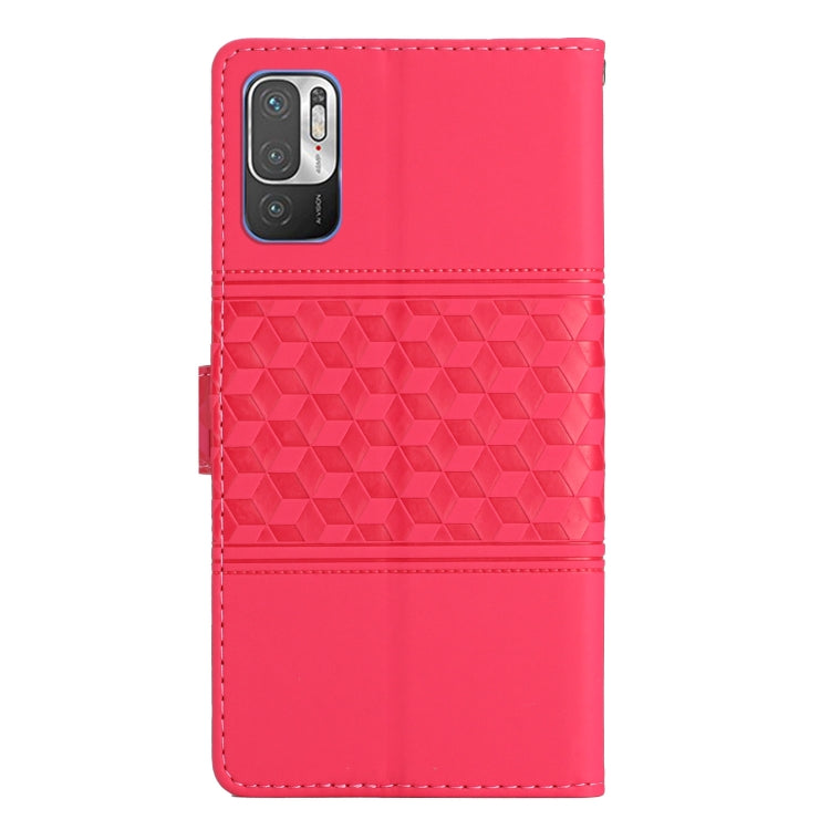 For Xiaomi Redmi Note 10 5G Diamond Embossed Skin Feel Leather Phone Case with Lanyard