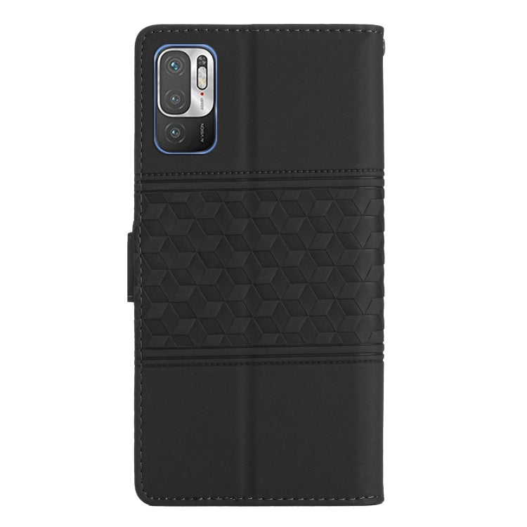 For Xiaomi Redmi Note 10 5G Diamond Embossed Skin Feel Leather Phone Case with Lanyard