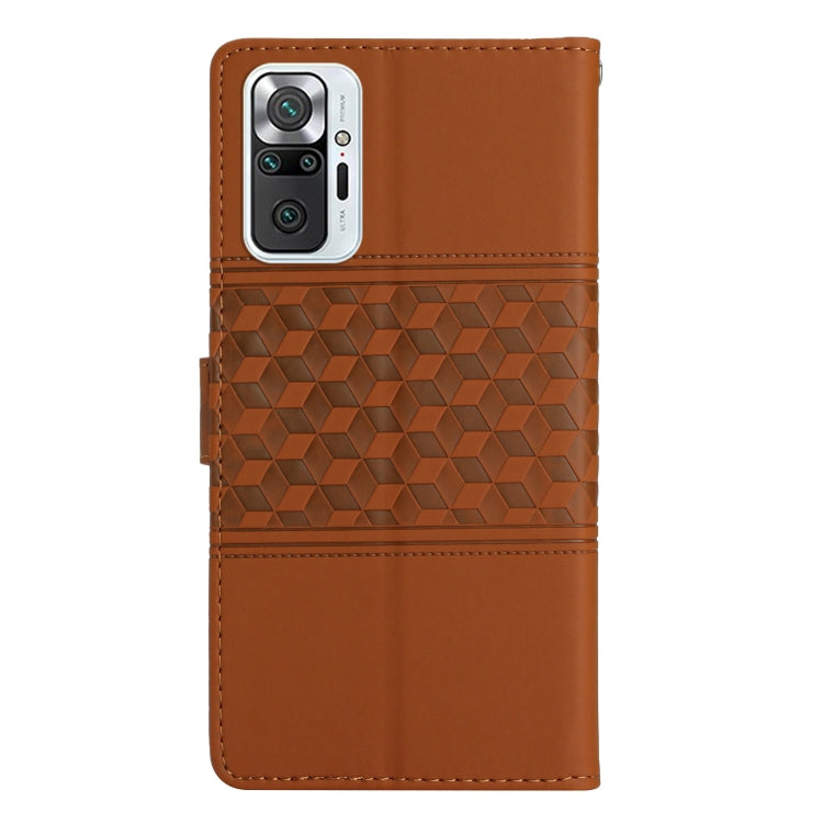 For Xiaomi Redmi Note 10 Pro / 10 Pro Max Diamond Embossed Skin Feel Leather Phone Case with Lanyard