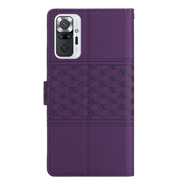 For Xiaomi Redmi Note 10 Pro / 10 Pro Max Diamond Embossed Skin Feel Leather Phone Case with Lanyard