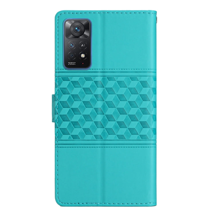 For Xiaomi Redmi Note 11 Pro Global Diamond Embossed Skin Feel Leather Phone Case with Lanyard