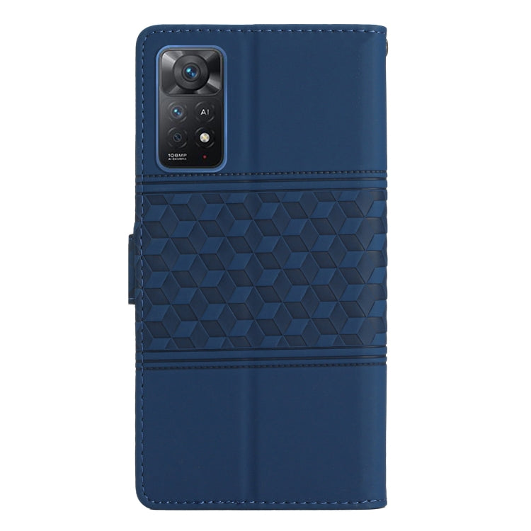 For Xiaomi Redmi Note 11 Pro Global Diamond Embossed Skin Feel Leather Phone Case with Lanyard