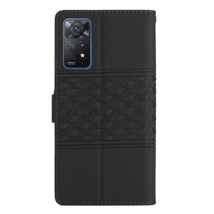 For Xiaomi Redmi Note 11 Pro Global Diamond Embossed Skin Feel Leather Phone Case with Lanyard