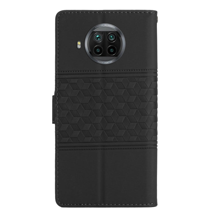 For Xiaomi Mi 10T Lite Diamond Embossed Skin Feel Leather Phone Case with Lanyard