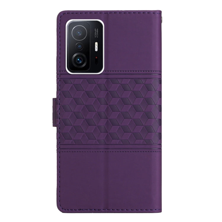 For Xiaomi Mi 11T / 11T Pro Diamond Embossed Skin Feel Leather Phone Case with Lanyard