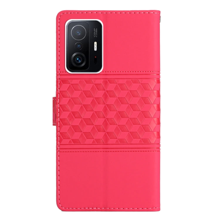 For Xiaomi Mi 11T / 11T Pro Diamond Embossed Skin Feel Leather Phone Case with Lanyard