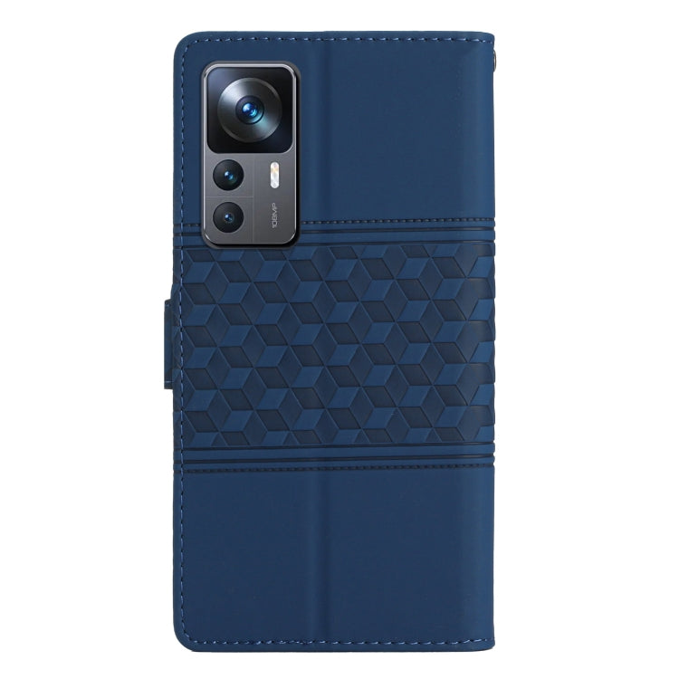 For Xiaomi 12T / 12T Pro Diamond Embossed Skin Feel Leather Phone Case with Lanyard