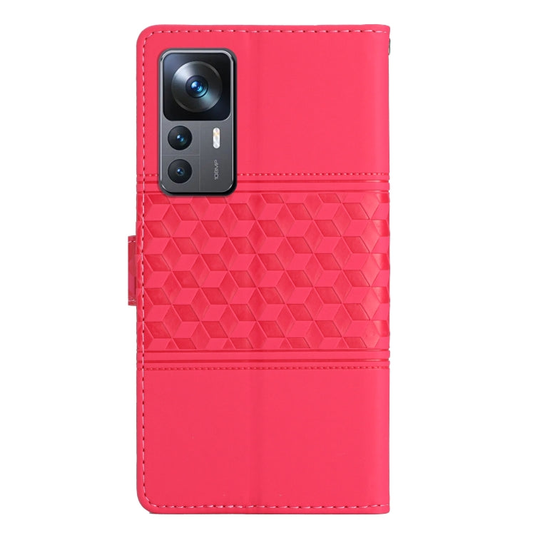 For Xiaomi 12T / 12T Pro Diamond Embossed Skin Feel Leather Phone Case with Lanyard