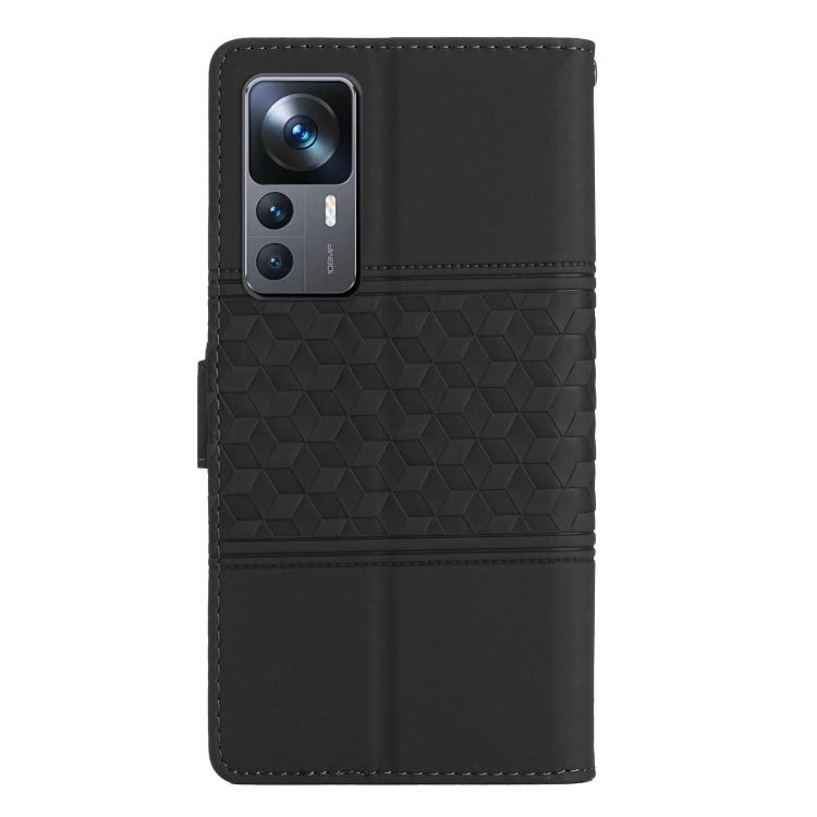 For Xiaomi 12T / 12T Pro Diamond Embossed Skin Feel Leather Phone Case with Lanyard