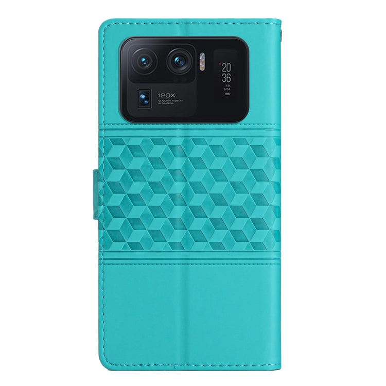 For Xiaomi Mi 11 Ultra Diamond Embossed Skin Feel Leather Phone Case with Lanyard