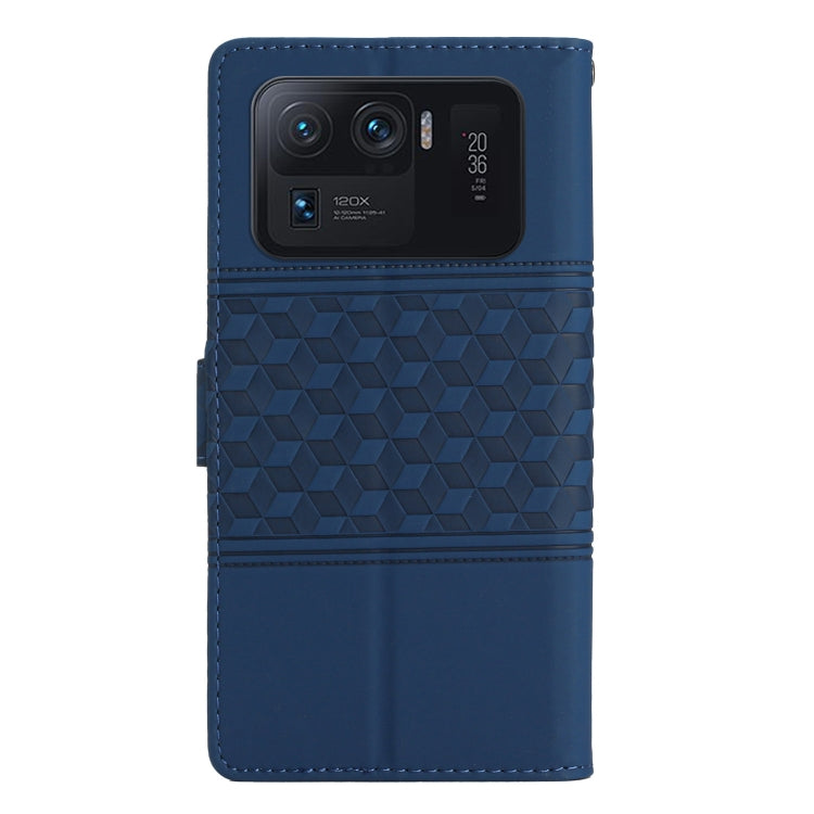 For Xiaomi Mi 11 Ultra Diamond Embossed Skin Feel Leather Phone Case with Lanyard