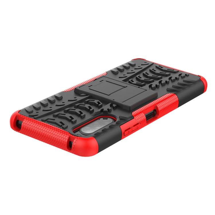 For Sony Xperia 10 â…¡ Tire Texture Shockproof TPU+PC Protective Case with Holder