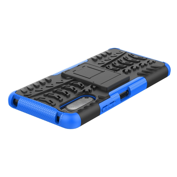 For Sony Xperia 10 â…¡ Tire Texture Shockproof TPU+PC Protective Case with Holder