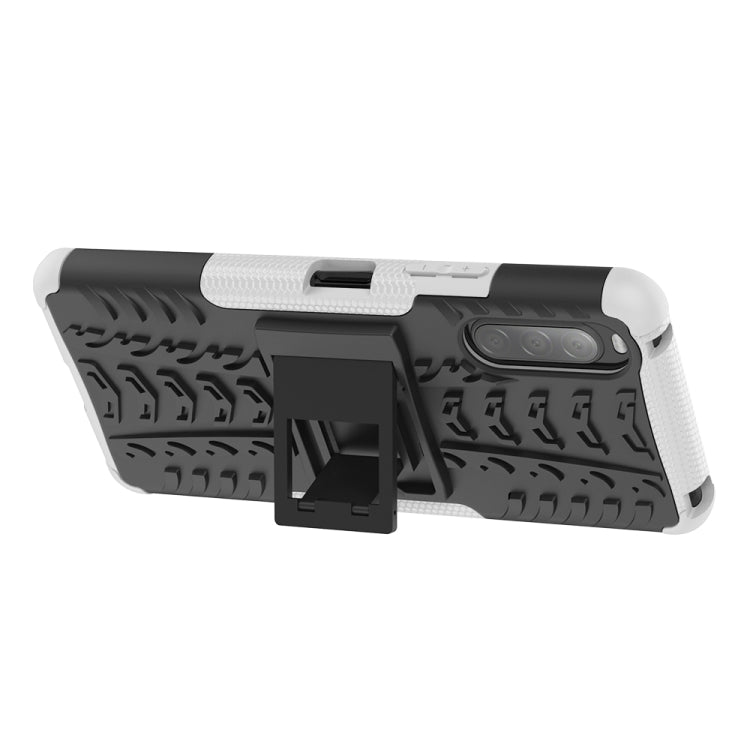 For Sony Xperia 10 â…¡ Tire Texture Shockproof TPU+PC Protective Case with Holder