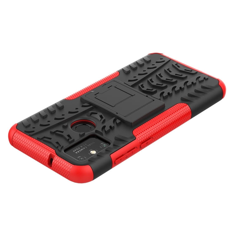 For Huawei Honor Play 9A Tire Texture Shockproof TPU+PC Protective Case with Holder