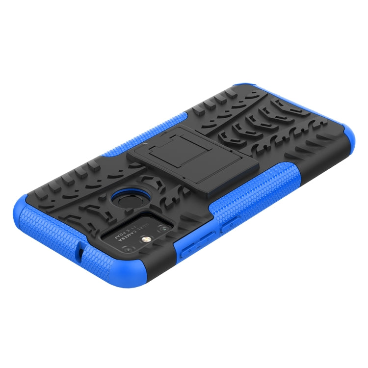 For Huawei Honor Play 9A Tire Texture Shockproof TPU+PC Protective Case with Holder