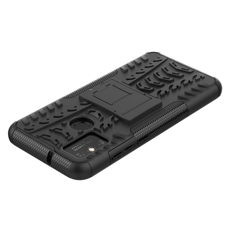 For Huawei Honor Play 9A Tire Texture Shockproof TPU+PC Protective Case with Holder