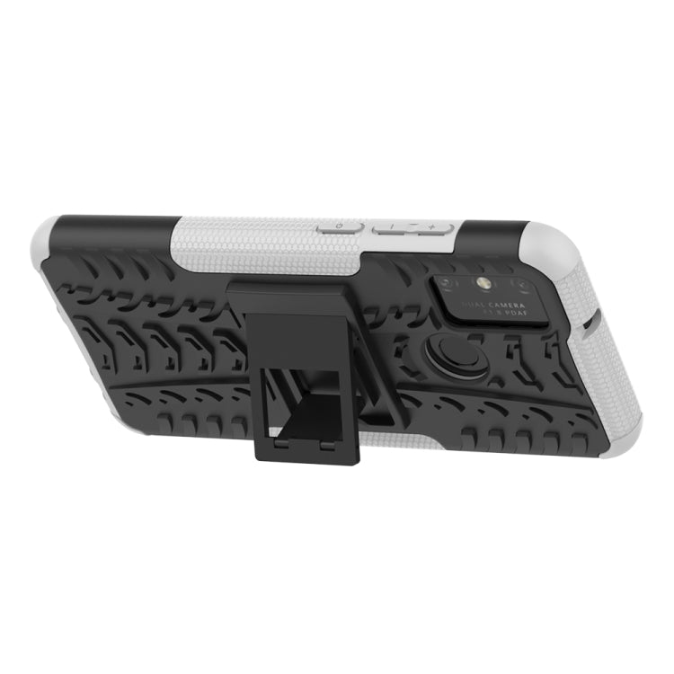 For Huawei Honor Play 9A Tire Texture Shockproof TPU+PC Protective Case with Holder