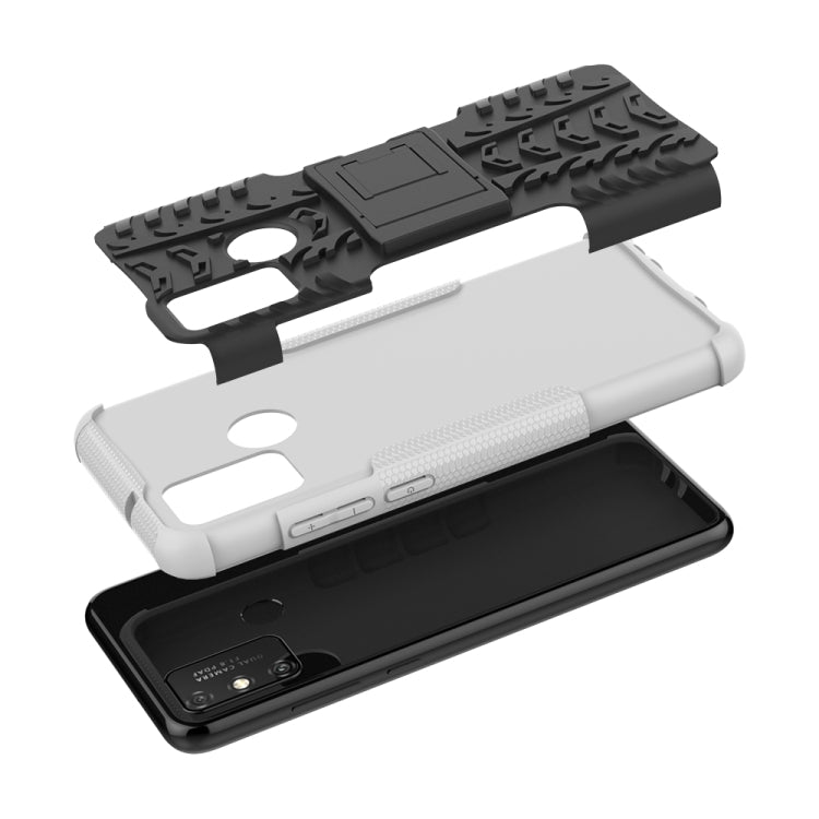 For Huawei Honor Play 9A Tire Texture Shockproof TPU+PC Protective Case with Holder