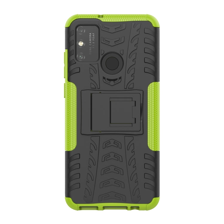 For Huawei Honor Play 9A Tire Texture Shockproof TPU+PC Protective Case with Holder