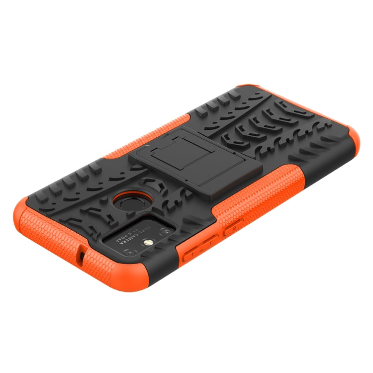 For Huawei Honor Play 9A Tire Texture Shockproof TPU+PC Protective Case with Holder