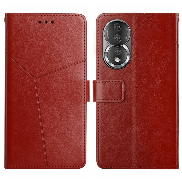 For Honor 80 HT01 Y-shaped Pattern Flip Leather Phone Case