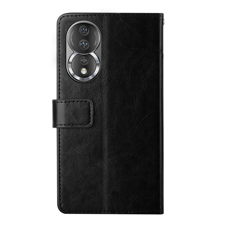 For Honor 80 HT01 Y-shaped Pattern Flip Leather Phone Case
