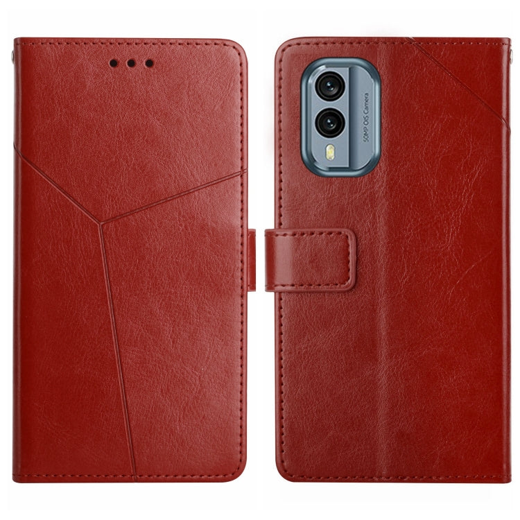 For Nokia X30 HT01 Y-shaped Pattern Flip Leather Phone Case