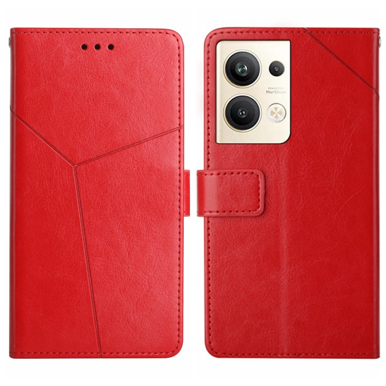 For OPPO Reno9 Pro+ HT01 Y-shaped Pattern Flip Leather Phone Case