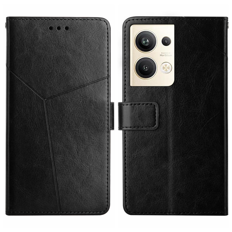 For OPPO Reno9 Pro+ HT01 Y-shaped Pattern Flip Leather Phone Case