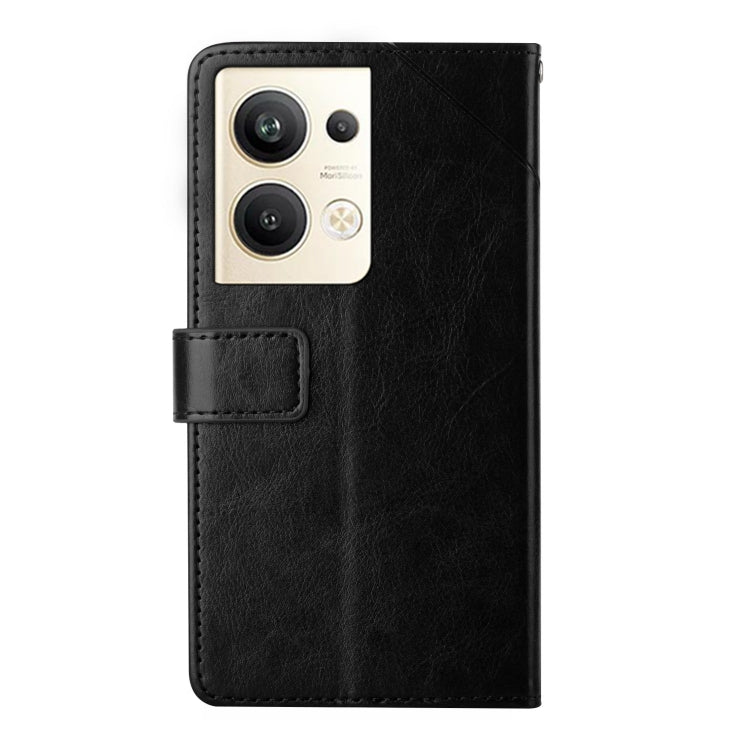 For OPPO Reno9 Pro+ HT01 Y-shaped Pattern Flip Leather Phone Case