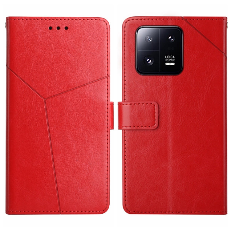 For Xiaomi 13 HT01 Y-shaped Pattern Flip Leather Phone Case