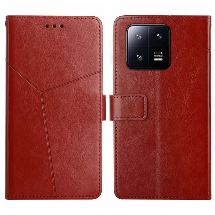 For Xiaomi 13 Pro HT01 Y-shaped Pattern Flip Leather Phone Case