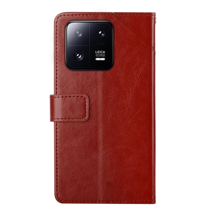For Xiaomi 13 Pro HT01 Y-shaped Pattern Flip Leather Phone Case