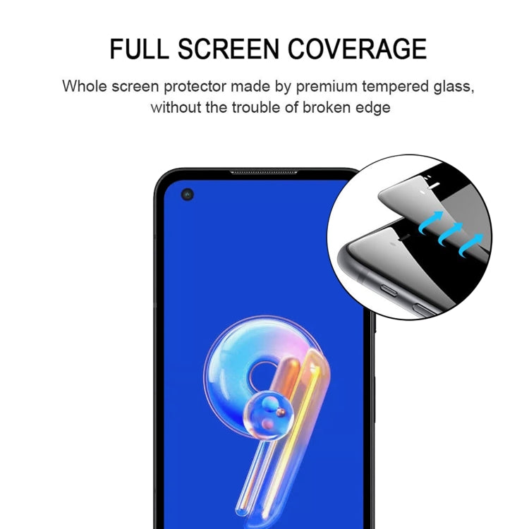 For Asus Zenfone 9 Full Glue Full Cover Screen Protector Tempered Glass Film