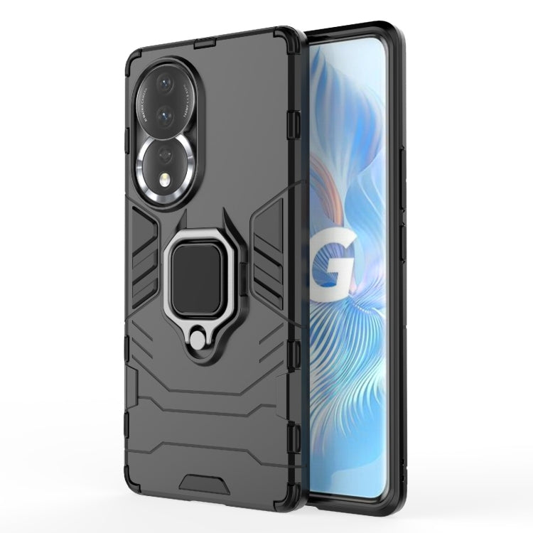 For Honor 80 Shockproof PC + TPU Phone Case with Magnetic Ring Holder