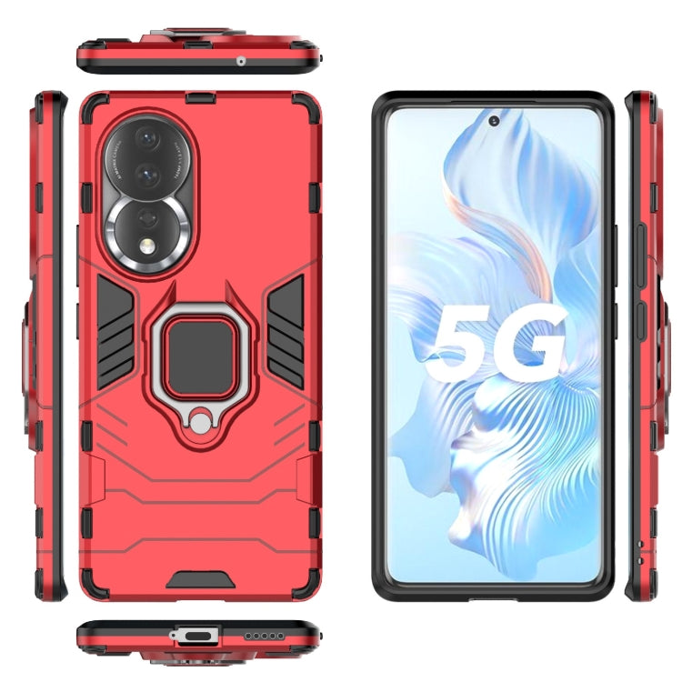 For Honor 80 Shockproof PC + TPU Phone Case with Magnetic Ring Holder